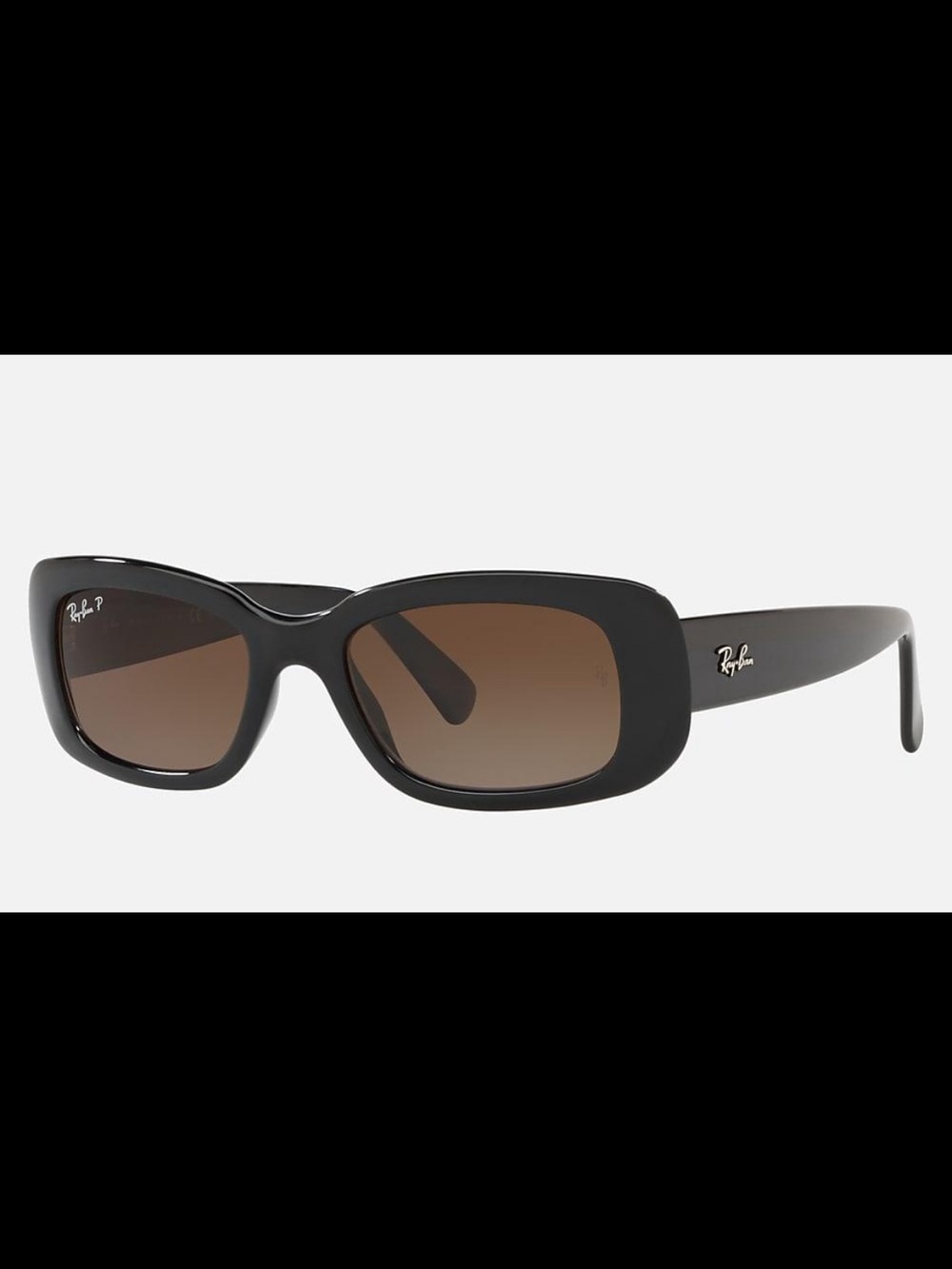 Ray-Ban Women's Black Frame Sunglasses with Brown Gradient Lenses